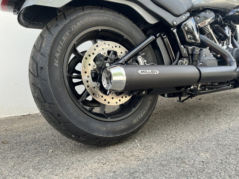 MILLER - Liberty black + Tapered silber - SlipOn - Euro 5+ / HD Softail - Street Bob / 117 CUI / EG-BE