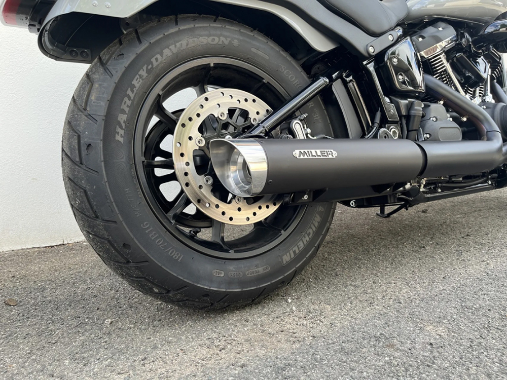 MILLER - Liberty black + SlashCut silber - SlipOn - Euro 5+ / HD Softail - Street Bob / 117 CUI / EG-BE