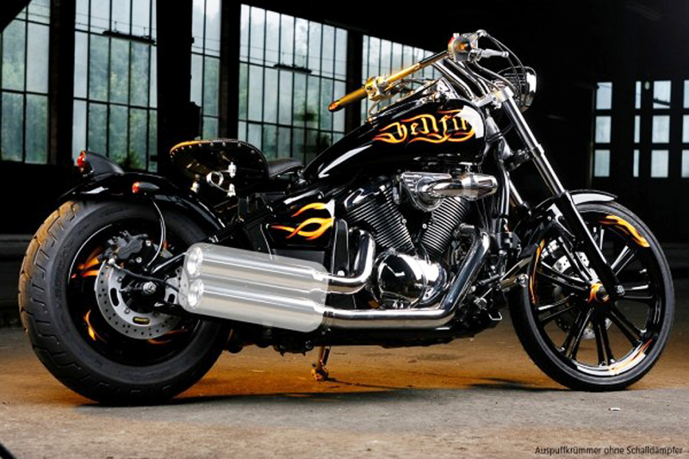 MILLER  Mustang - Auspuffkrümmer / schwarzmatt / Kawsaki VN / Vulcan 900 / EG-BE