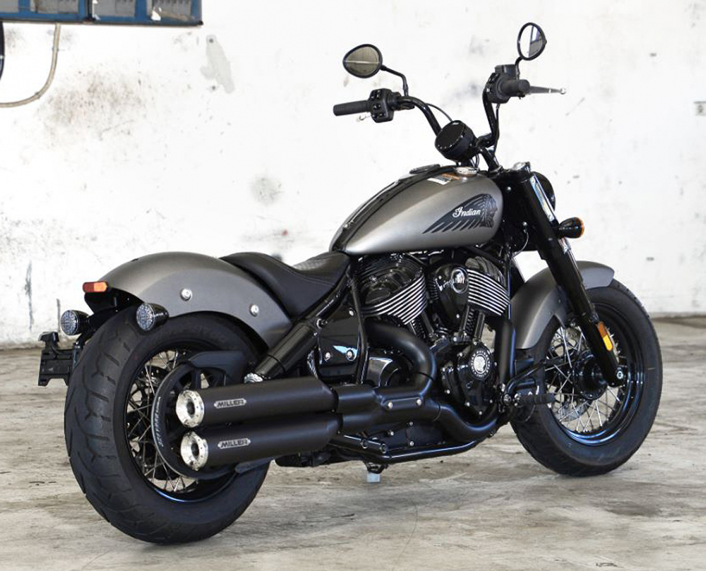 Black Sale: MILLER  Omaha  / EURO 5 - SlipOn / black-silber / Indian - Chief Dark Horse - Bobber / 116 cui / EG-ABE