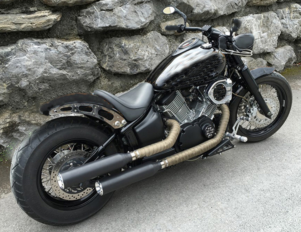 MILLER - ESD - SlipOn / Yamaha XVS 1100 DragStar / schwarz / BR - Roadkiller / EG-BE