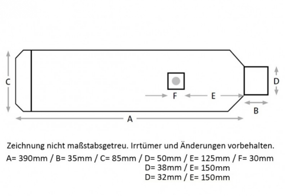 MILLER - EVO 5 - ECO KAT - Universal Endschalldämpfer / silber poliert / 85 - 410 - 38 / 45 / EG-BE