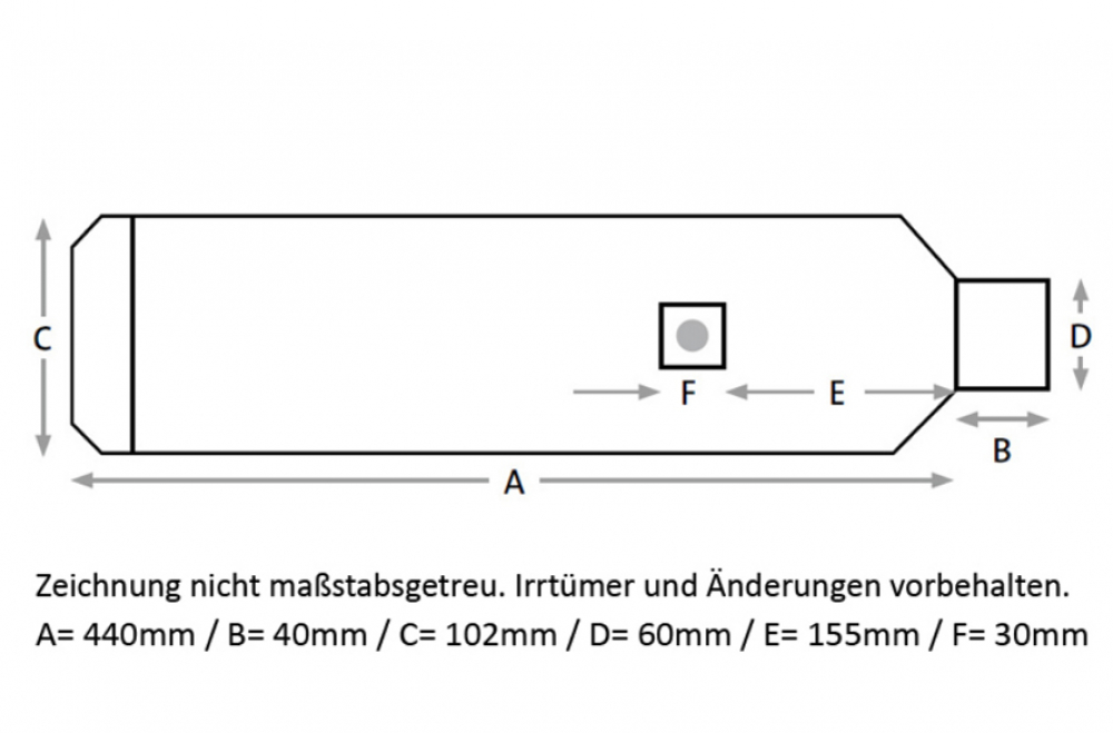 MILLER - EVO 4 - Universal Endschalldämpfer / schwarz / 102 / 440 / 60 / ABE