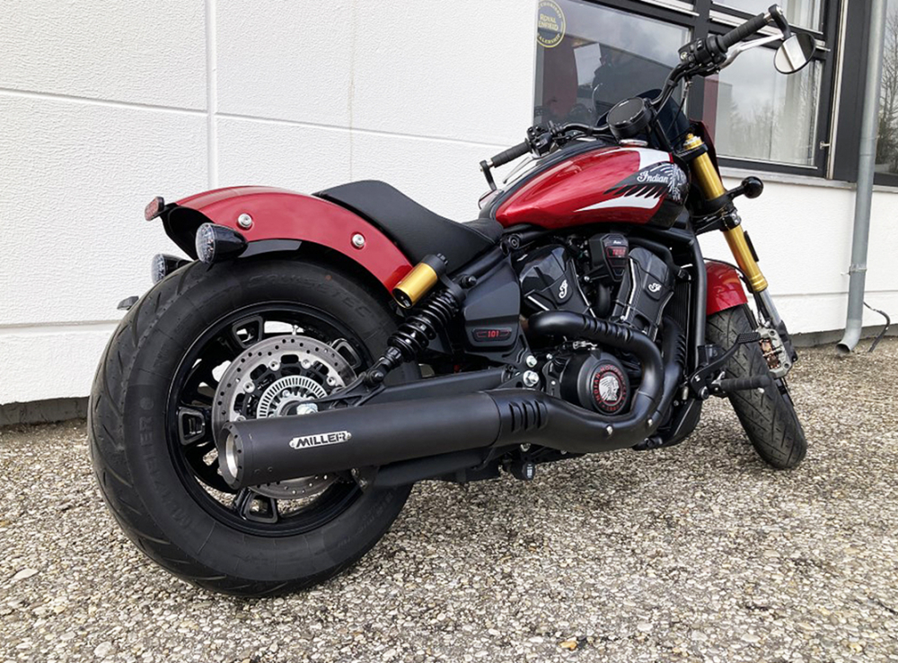 MILLER - YUKON - SlipOn / Edelstahl schwarz-matt - EURO 5+ / Indian Scout Sixty - 999 ccm / EG-BE
