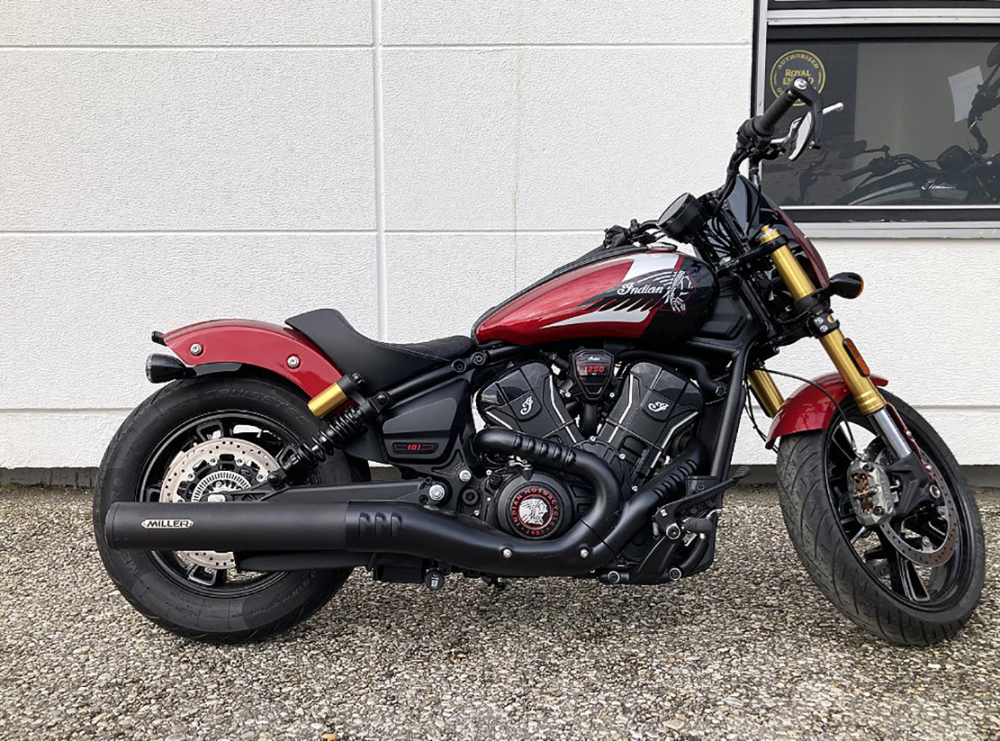 MILLER - YUKON - SlipOn / Edelstahl poliert - EURO 5+ / Indian Scout Sixty - 999 ccm / EG-BE