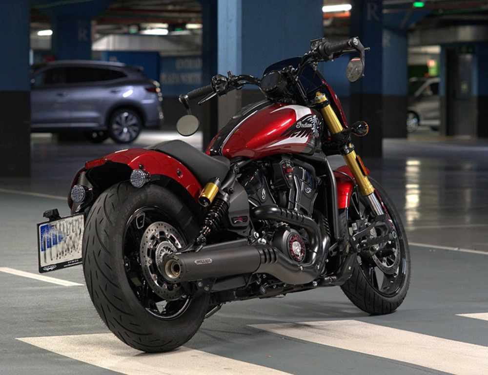 MILLER - YUKON - SlipOn / Edelstahl schwarz-matt - EURO 5+ / Indian Scout - 1250 ccm / EG-BE