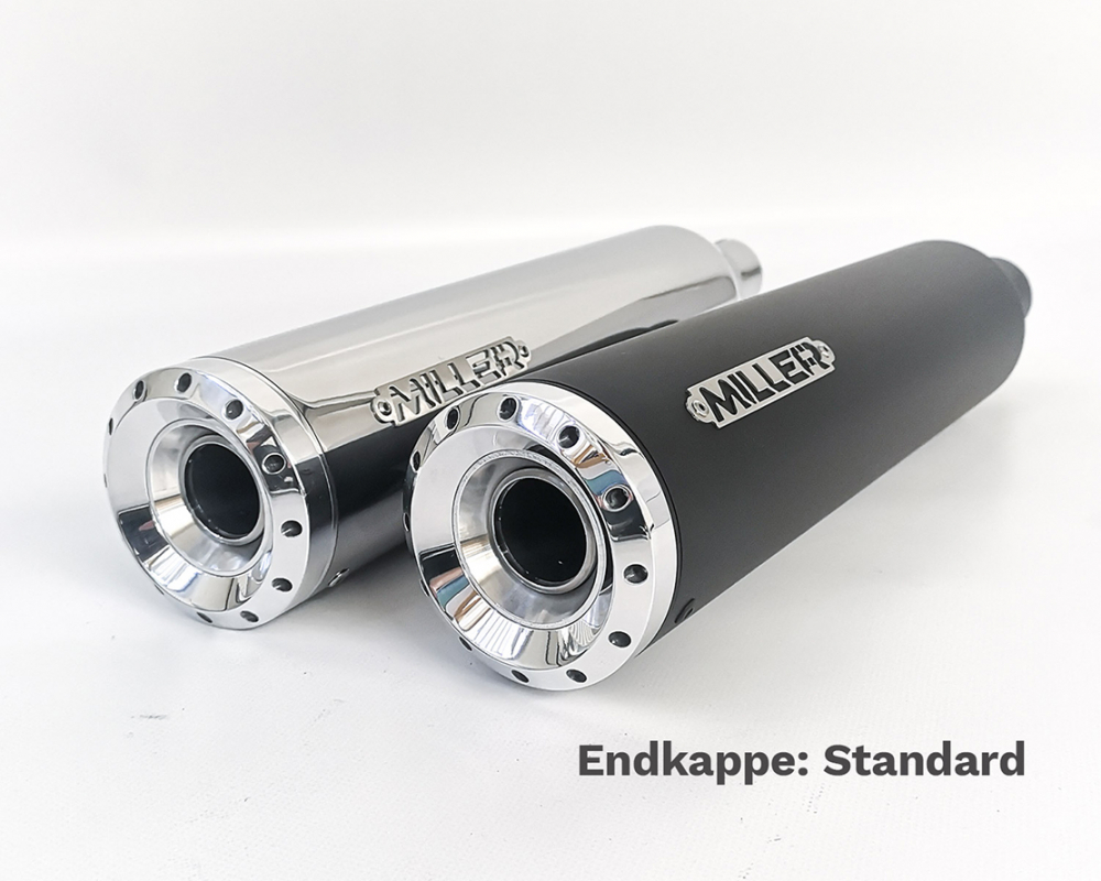 MILLER - YUKON - SlipOn / Edelstahl schwarz-matt - EURO 5+ / Indian Scout - 1250 ccm / EG-BE