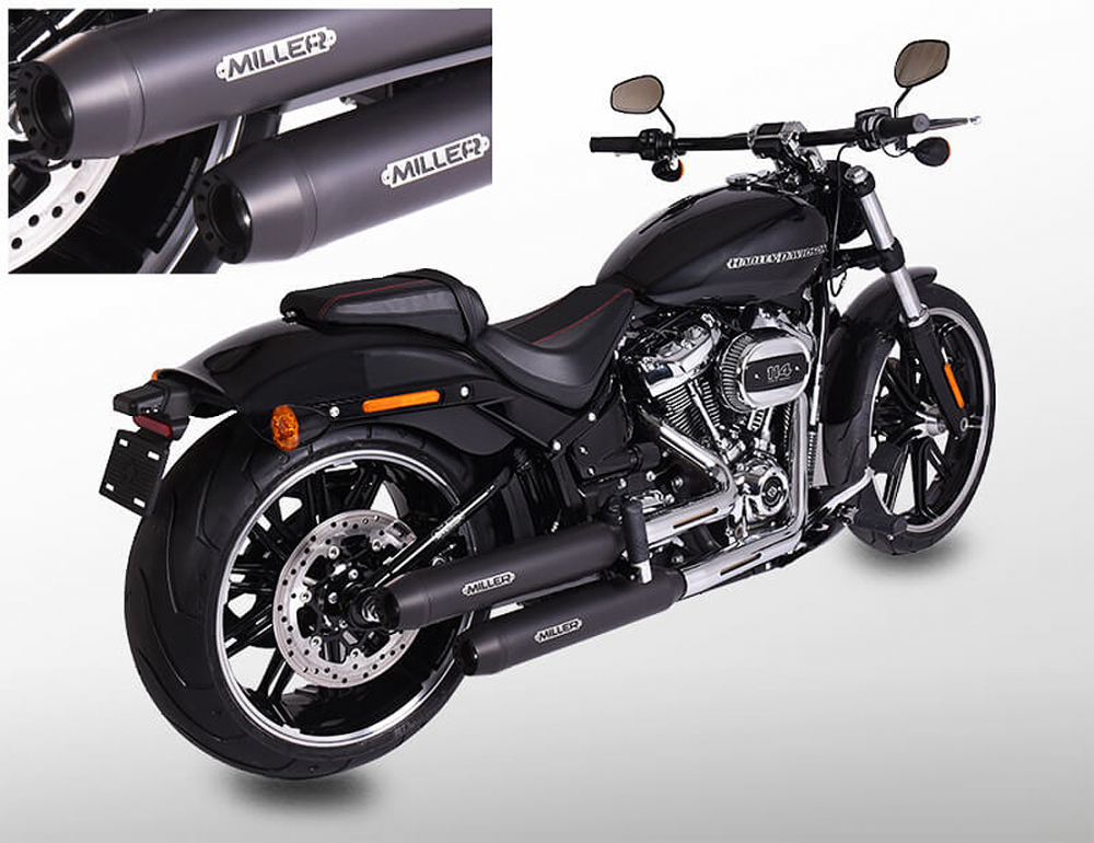 Black Black - Sale: MILLER - Destiny - 2-2 - SlipOn - Euro 5 / HD Softail - Low Rider S / 114 - 117 cui CUI / EG-BE