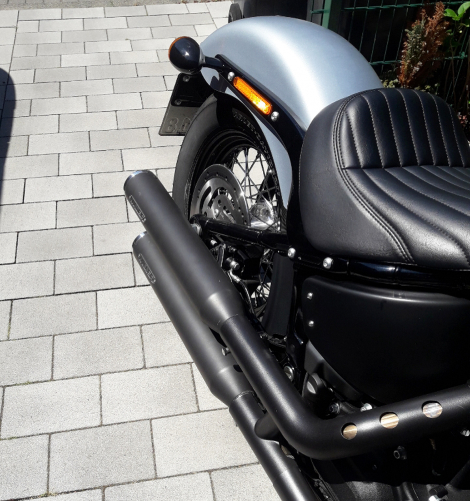MILLER 2-2 - Independence - schwarz - EURO4 / HD Street Bob / SlipOn Auspuff 107 CUI / EG-BE
