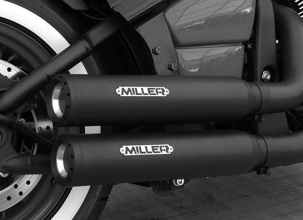 MILLER - Magnum - 2-2 -SlipOn - schwarz-matt / Kawasaki VN 1700 Classic  - Tourer / KAT / EG-BE