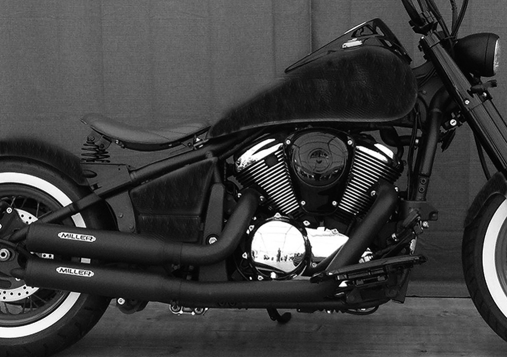 MILLER - Magnum - 2-2 -SlipOn - schwarz-matt / Kawasaki VN 1700 Classic  - Tourer / KAT / EG-BE