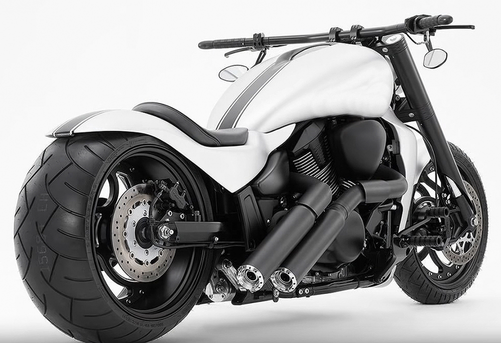 Black - Silber Sale: MILLER "El Grande" Komplettanla. + Endkappe Tapered / mit KAT / schwarz / Suzuki M 1800 R + R2 + RT / EG-BE