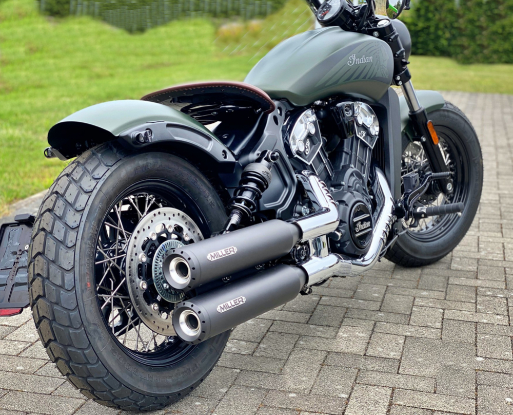 Black Sale: MILLER - YUMA I - SlipOn / schwarz - schwarz / Indian Scout - 1133 ccm / Bobber / Eu 3 / EG-BE