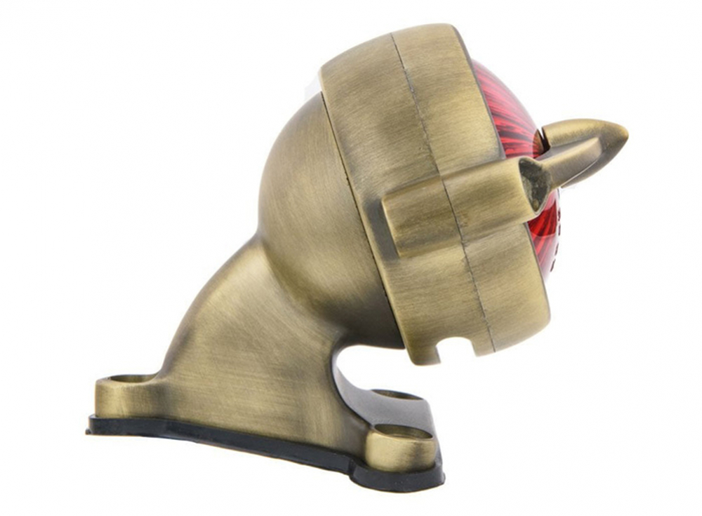 LED Vintage - Rücklicht - Bullet Style 1 / Messing / mit Halter / E-Zeichen