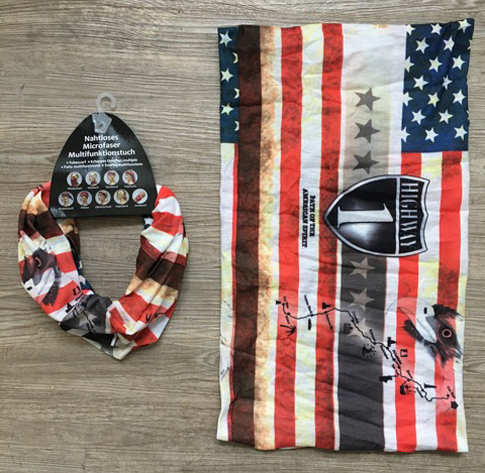 BR - Halstuch - Multifunktionstuch - US - Highway - Star´s & Stripes - blau-rot-weiß / 9 in 1 Multi / mehrfarbig