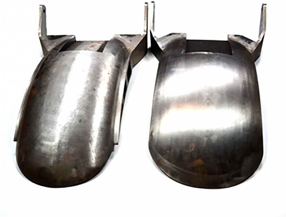 BR - Heckfender Stiletto Smooth / Stahlblech 215 mm / mittig / Zubehör-Schwinge / Softail Evo 87 - 99 / Tüv