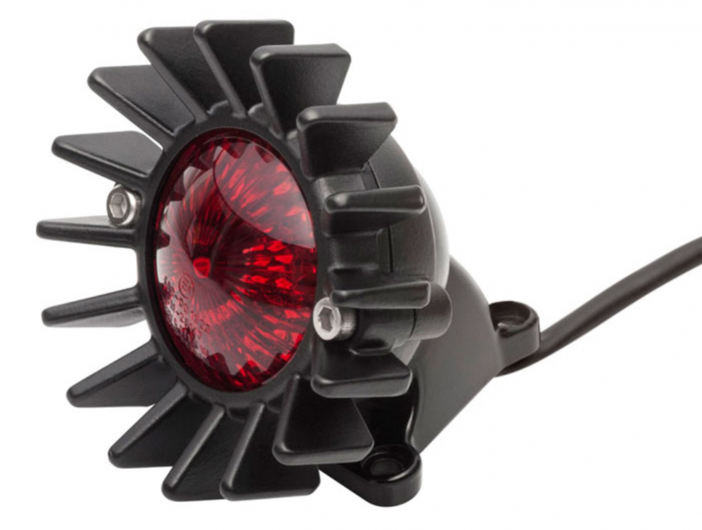 LED Vintage - Rücklicht - Ventilator Style / Black / mit Halter / E-Zeichen