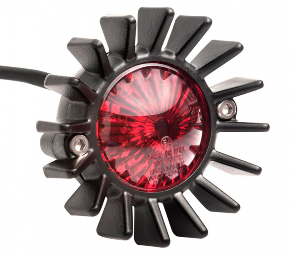 LED Vintage - Rücklicht - Ventilator Style / Black / mit Halter / E-Zeichen