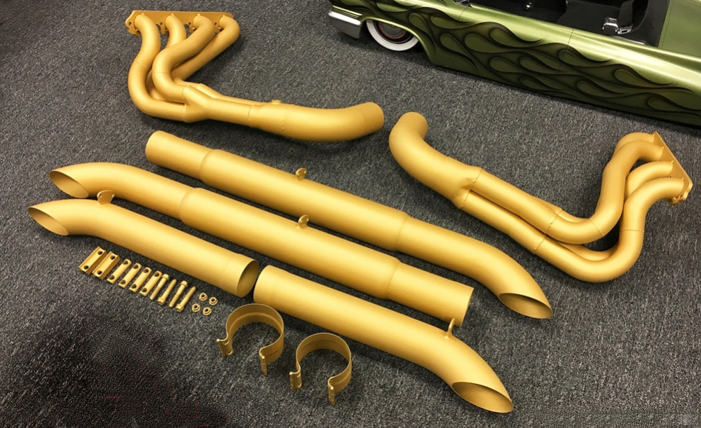 BR AUFTRAGSARBEIT : Quality Ceramic Beschichtung - bis 995 Grad hitzefest ! GOLD-matt / Komplett-Auspuff
