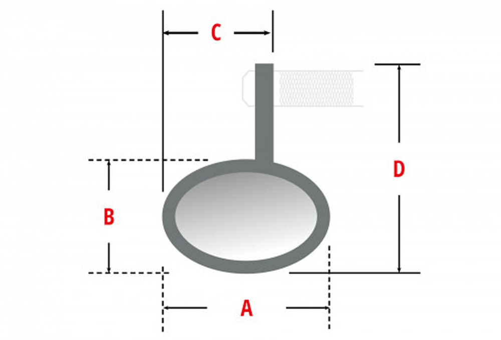 HS Lenkerenden-Spiegel - universal / Stealth -X6 / schwarz / lang / E-geprüft / 1 Stck