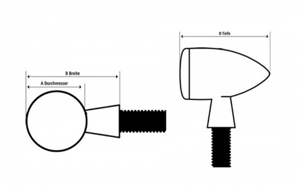 Kellermann Lenkerenden-Blinker LED / BL 2000 Dark / schwarz - Klarglas / 1 Stck / ECE