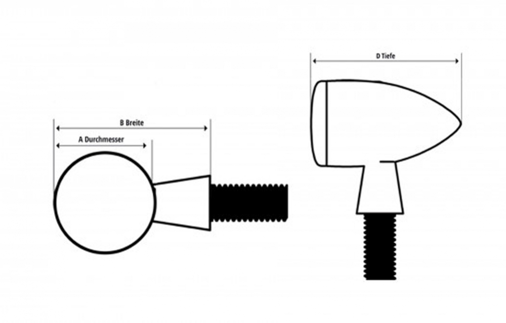 Kellermann Lenkerenden-Blinker LED / BL 2000 Dark / chrom / 1 Stck / ECE