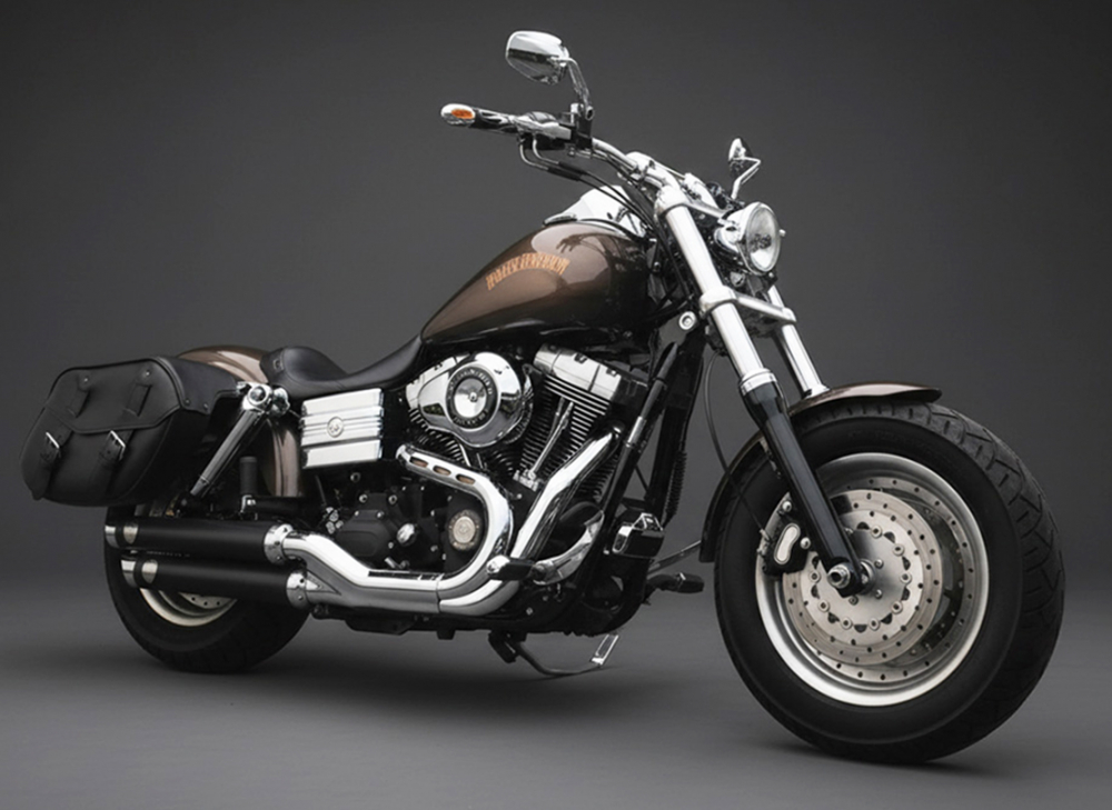 PENZL Retro Line - SlipOn - Auspuffset schwarz-matt / mechanisch verstellbar / Harley Dyna Wide Glide / 06 - 16 /ABE