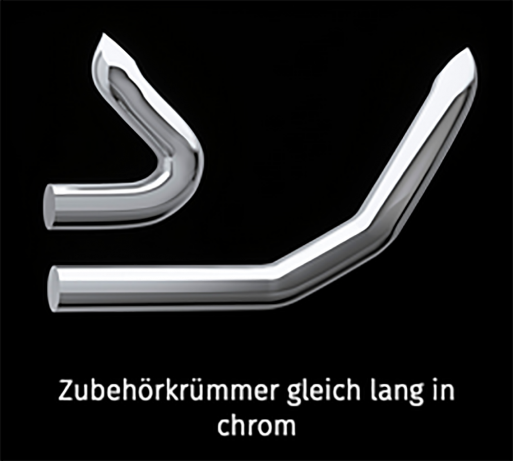 PENZL Krümmer - Set - gleichlang / chrom / Harley Davidson Softail + Breakout / 08 - 17