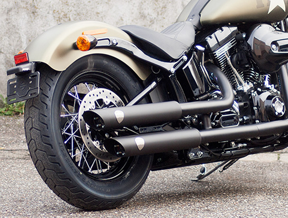 PENZL - Neo Classic Auspuffset verstellbar / schwarz-matt / Harley Dyna + StreetBob / 95-03 / EG-BE