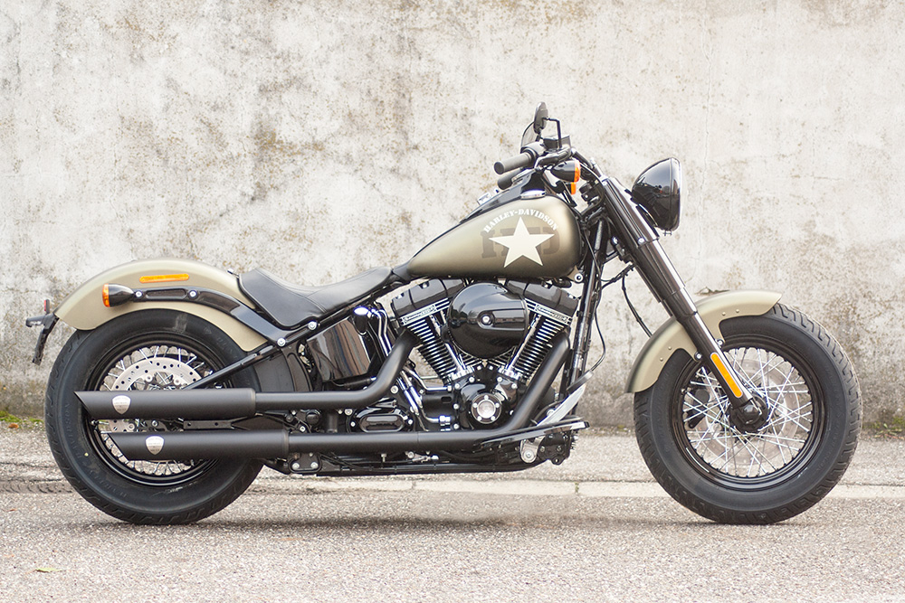 Black - Sale: PENZL - Neo Classic Auspuffset / verstellbar / schwarz / HD Softail Slim / EG-BE