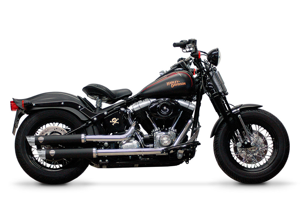 PENZL - Neo Classic Auspuffset verstellbar / black / Harley Dyna + StreetBob / 04-05 / EG-BE