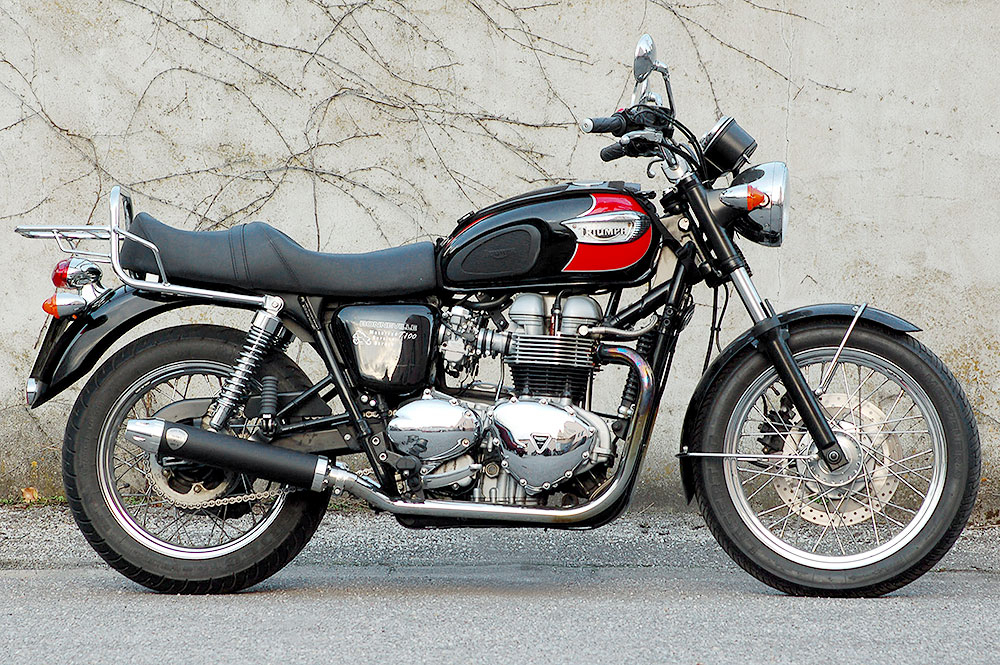Penzl 2-2 - Triumph Bonneville T 100 / Retro SlipOn Auspuff / black / KAT / ABE