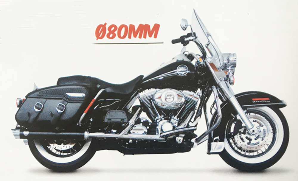 PENZL - Retro Line Auspuffset / 80mm / verstellb. / fein gebürstet / HD Touring / 07-08 / EG-BE