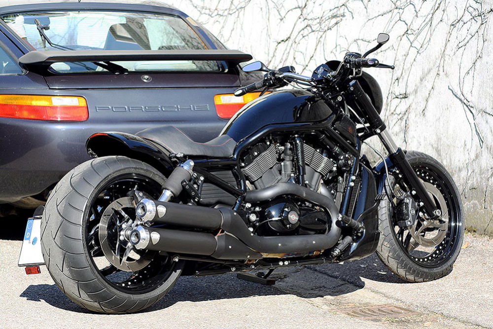 Sale: PENZL - Retro Auspuffset / elektr. verstellb. / schwarz / V - Street - Night Rod / 400 x 80mm / EG-BE