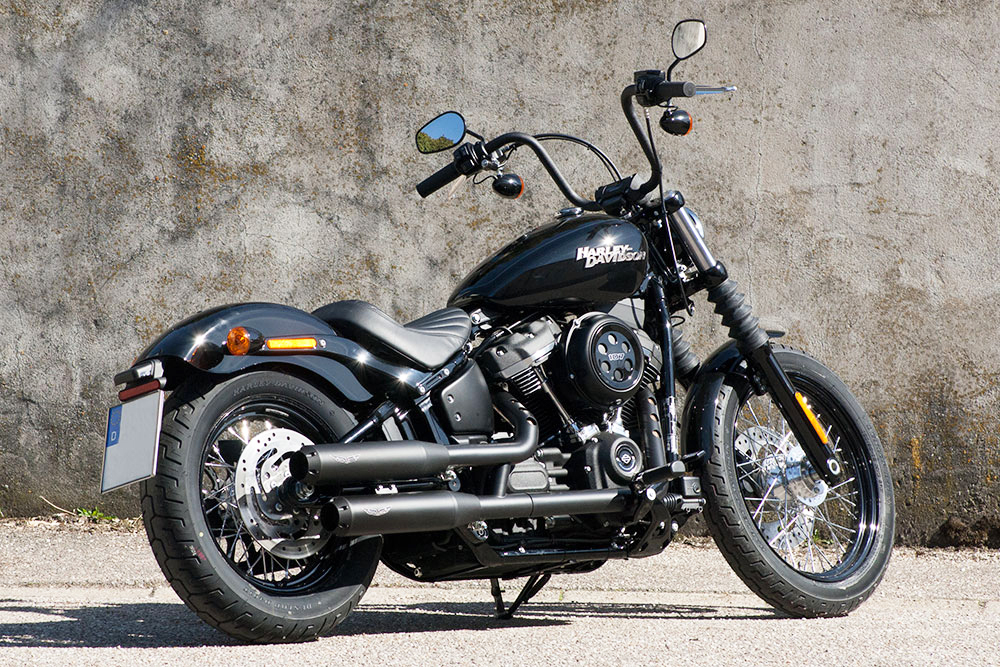 PENZL V2-Speed Auspuffset verstellb. / verchromt / Harley Softail Street Bob 107 / ab 2018 /ABE