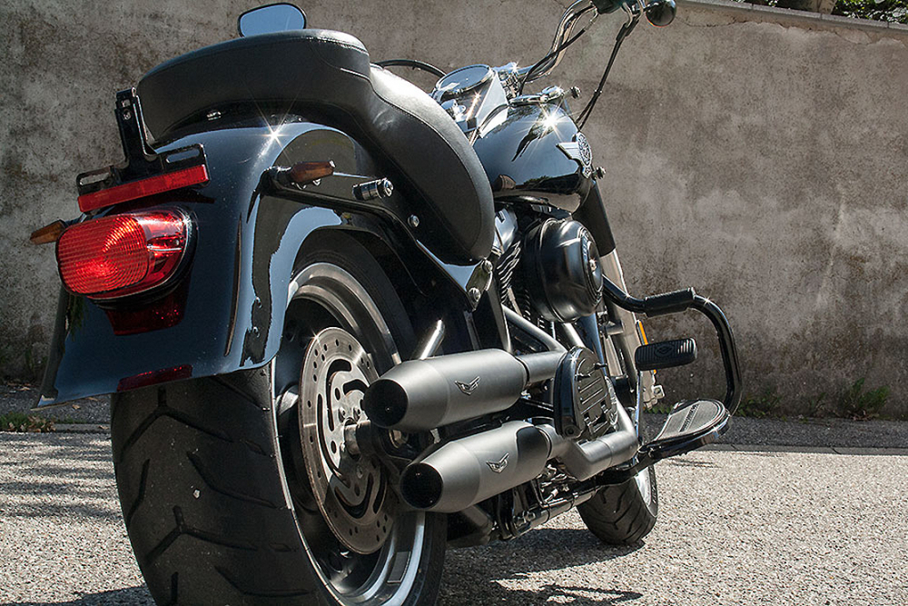 PENZL V2-Speed Auspuffset verstellb. / black ceramic / Harley Fat Boy Special + HD Slim + SlimS / bis 2017 / EG-BE