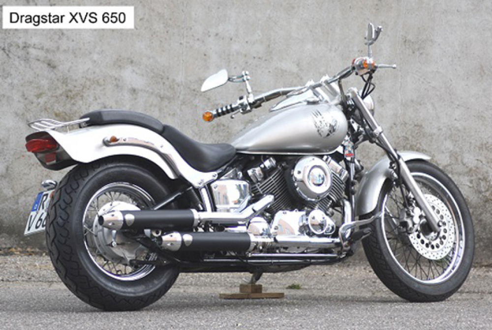 Aussteller: PENZL  Retro Auspuff verstellbar. / verchromt / YAMAHA XVS 650 DragStar / ABE