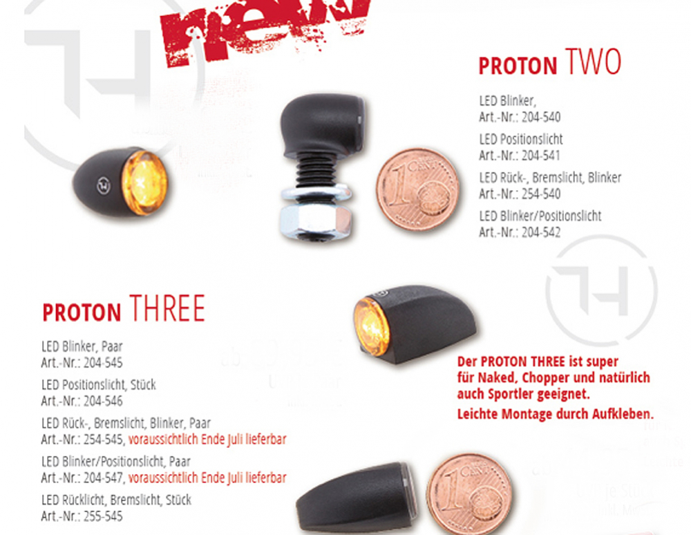 PROTON THREE - Highsider / LED - Rücklicht / selbstklebend / Stück / E-geprüft