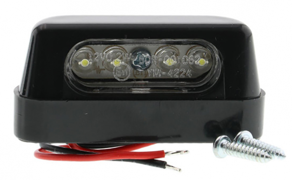 LED - Kennzeichenleuchte klein / schwarz - universal / E-Zeichen