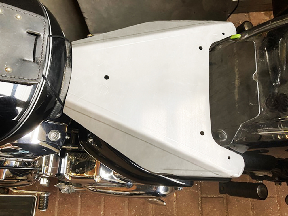 Nur bei uns: BR - Schwingsattel - 3D - Rahmenplatte / Stahl roh / Yamaha XVS 1100 / alle Heckfender