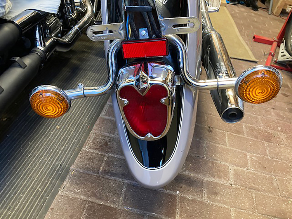 3D - Rücklichtverkleidung - Tech Glide "wunderschön"  / Yamaha XVS 650 / 1100 Classic / XVZ 1300 Royal Star / XV 1600 Wildstar - chrom