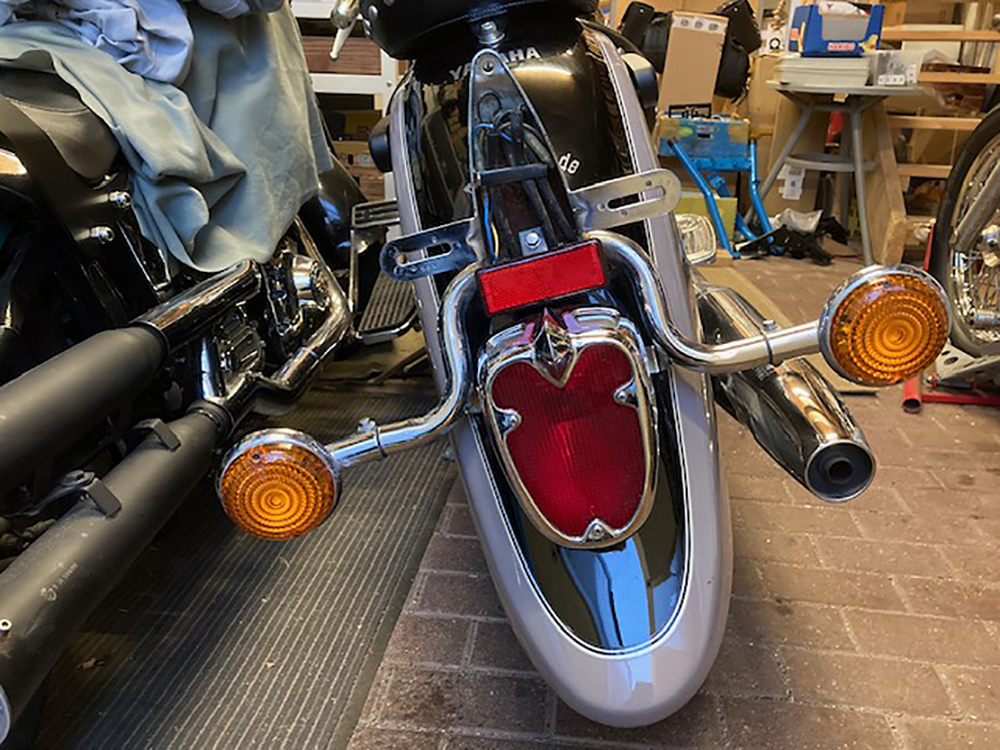 3D - Rücklichtverkleidung - Tech Glide "wunderschön"  / Yamaha XVS 650 / 1100 Classic / XVZ 1300 Royal Star / XV 1600 Wildstar - chrom