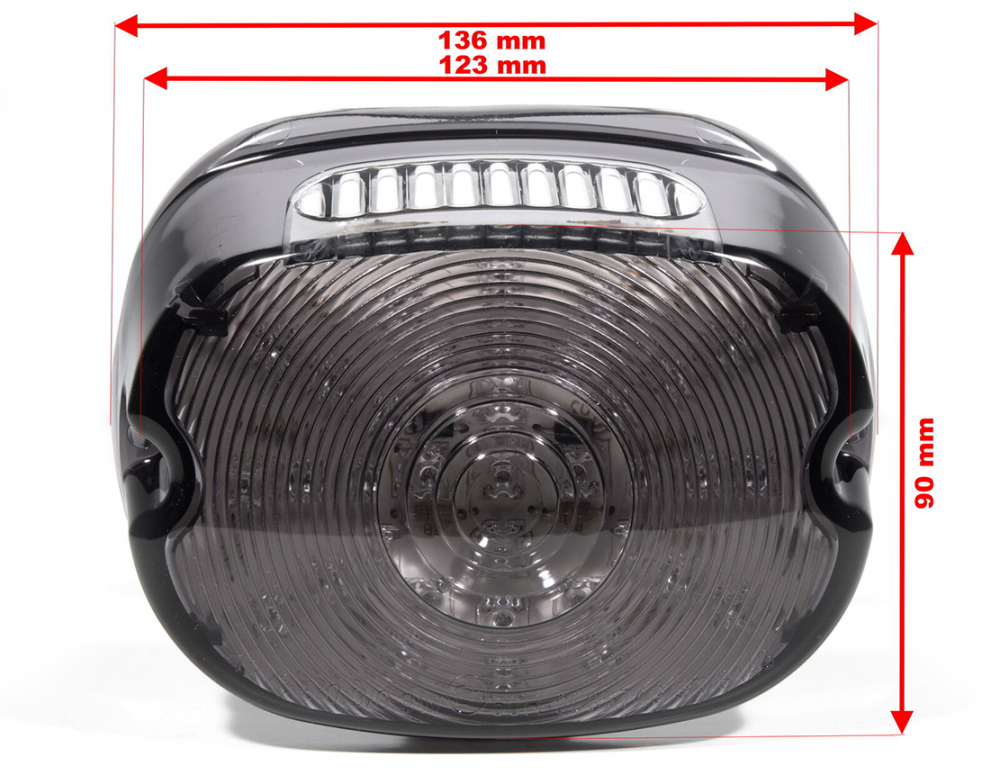 Harley DARK-CUSTOM LED-RÜCKLICHT / Harley - Smoke-Black / HD div. Modelle / KZH-Beleuchtung oben