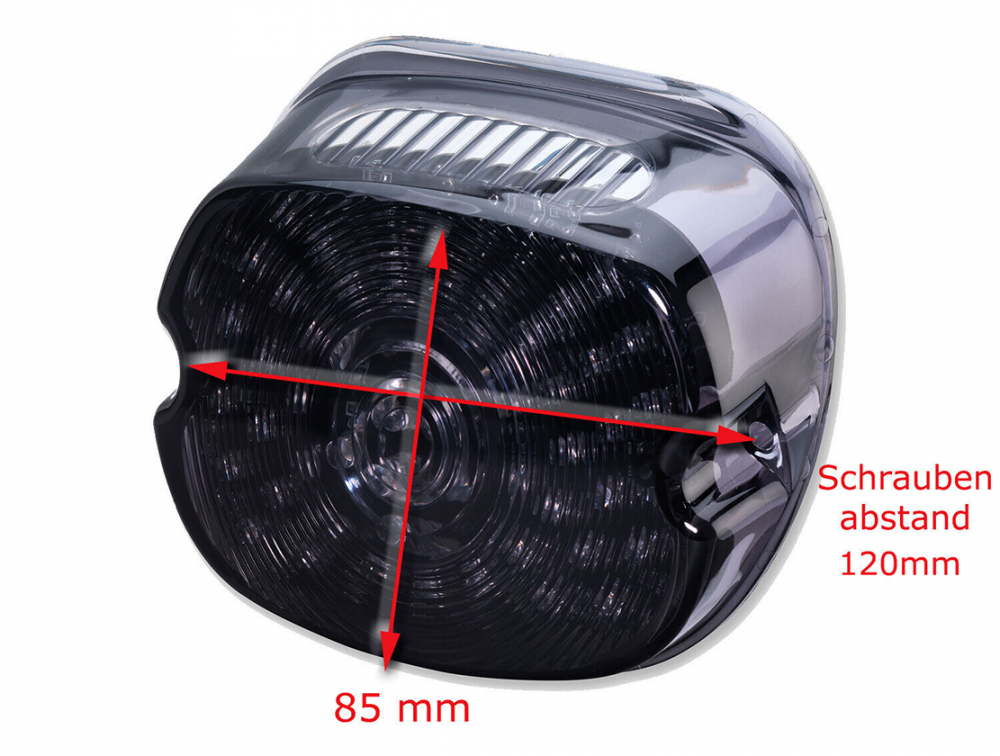 Harley DARK-CUSTOM LED-RÜCKLICHT / Harley - Smoke-Black / HD div. Modelle / KZH-Beleuchtung oben