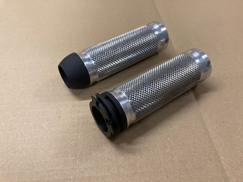 nur noch 1 x: TB GRIFF - SET - BASE ALU - silber / mit Gaszugaufnahme / Suzuki / Yamaha