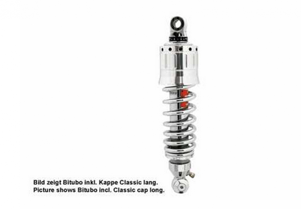TB Stoßdämpferkappen - für Biubo - Suzuki VS 800 - 1400 /  Classic lang / Alu poliert / oben / 1 Paar