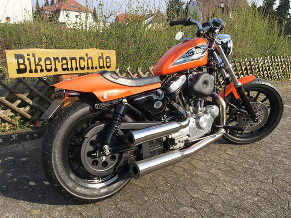 FALCON 2 in 2 Double Groove  / Komplettanlg. / ceramic schwarz beschichtet / HD Sportster XL / 1986 - 2003 / EG-BE