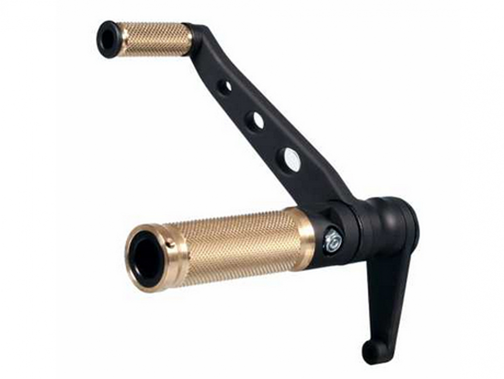 TB Fußrastenanlg. / BASE BRASS / Alu schwarz / Harley Sportster 2003 - 14 / TÜV