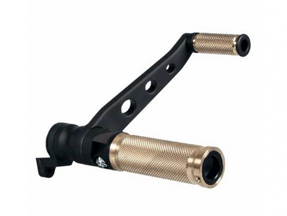 TB Fußrastenanlg. / BASE BRASS / Alu schwarz / Harley Sportster 2003 - 14 / TÜV