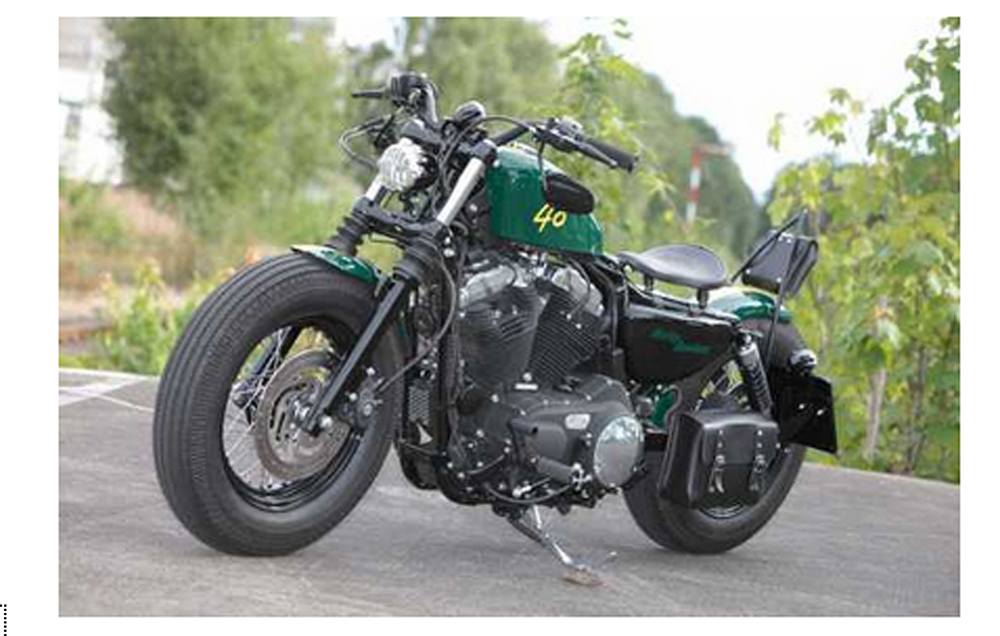 TB Fußrastenanlg. / BASE RUBBER / Alu schwarz / Harley Sportster - ab 2014 / ABS / TÜV
